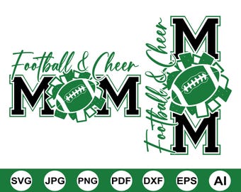 Football And Cheer Mom Svg Png, Football Mom Png Svg, Cheer Mom Shirt Svg Png, Football Svg, Cheer Mom Svg, Football Shirt Svg, Game Day