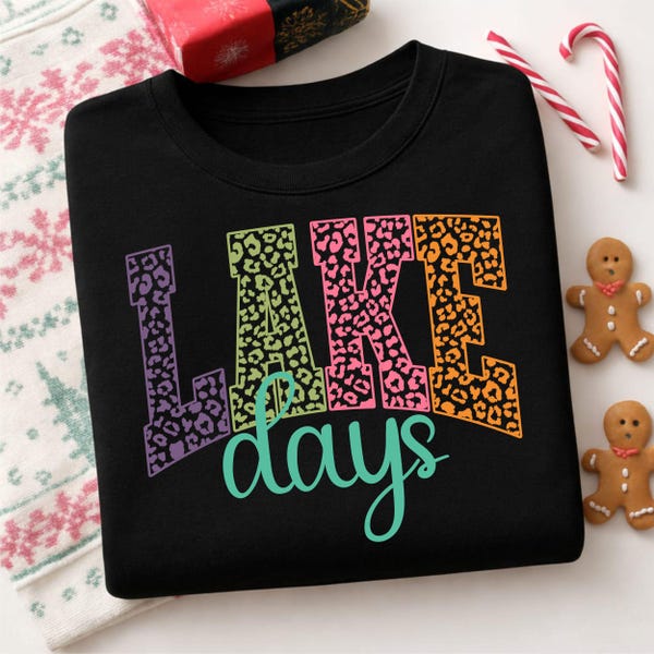 Lake Day Leopard Svg Png, Summer Shirt Design, Lake Day Svg, Distressed Svg, Lake Days, Sublimation Design, Summer Vibe, Digital Download