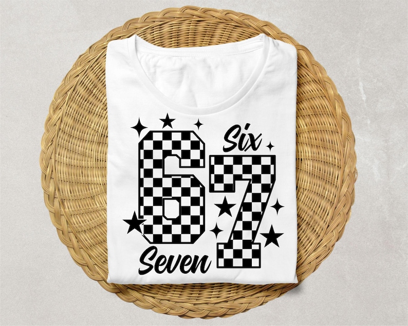 Checkered 67 Svg, 67 Checkered Png, 6 7 Checkered, 67 Cute Svg, Unique 67 Png, Six Seven, Six Seven Clipart, Trendy Svg, Digital Download