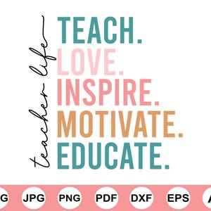 Teacher Svg, Teacher Appreciation Svg, School Svg, Svg Cutfile, Sublimation Design Transfer, Trendy Png, Teacher Svg Gift, Teacher Shirt Svg