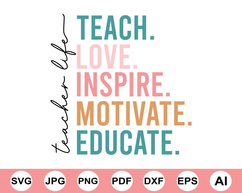 Teacher Svg, Teacher Appreciation Svg, School Svg, Svg Cutfile, Sublimation Design Transfer, Trendy Png, Teacher Svg Gift, Teacher Shirt Svg