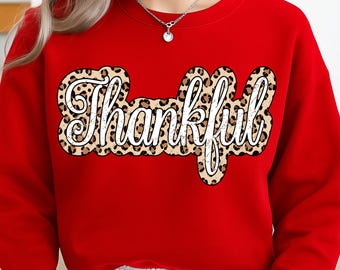 Imprimé léopard reconnaissant rétro, Thanksgiving Svg, sublimation de Thanksgiving, chemise de Thanksgiving, Thanksgiving rétro, automne Svg, téléchargement numérique