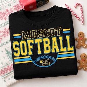 Softbolllagsmaskot Svg Png, Softbollmatchdagssäsong T-shirtdesign, Lagmall Svg, Trendig Svg, Gåva till henne, Klippfil, Digital Nedladdning