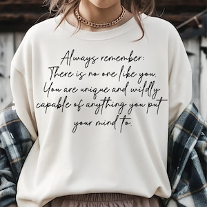 You Are Unique Svg Png, Always Remember Svg, Good Vibes, Kindness Svg, Positive Svg, Mom Svg, Sublimation Design, Cut File, Instant Download