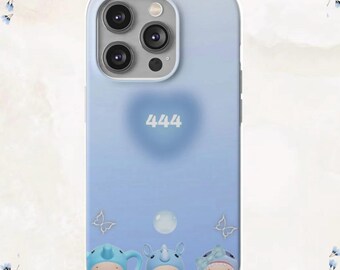 Sonny Angel Phone Case- Cute Blue 444  Aesthetic, Trendy Coquette Clear iPhone Case 16 15 14 13 12 11 Pro Max XR | Galaxy S25 S25Plus+ Ultra