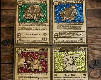 Thicc Edition POKEMON Card Bundle - Digital Download | Laser Cut Files for Glowforge & xTool | Parody Art