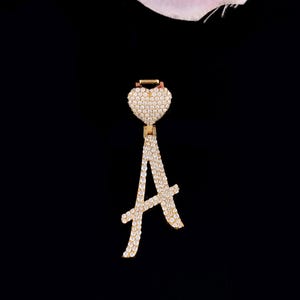 10K Yellow Gold Initial Letter Pendant | Round Diamond Initial Pendant | Fine Jewelry | Custom Pendant | Custom Name Pendant