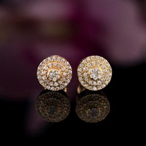 0.25 Carat Round Diamond Stud Earring | 10K Yellow Gold Stud Earring | Fine Jewelry Gift | Anniversary Gift for Her | Pereira Jewelry