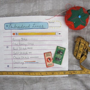 Embroidery Sampler- Penmanship Paper