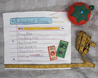 Embroidery Sampler- Penmanship Paper