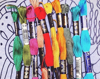 Set of Ten Skeins of Floss- Assorted Colors