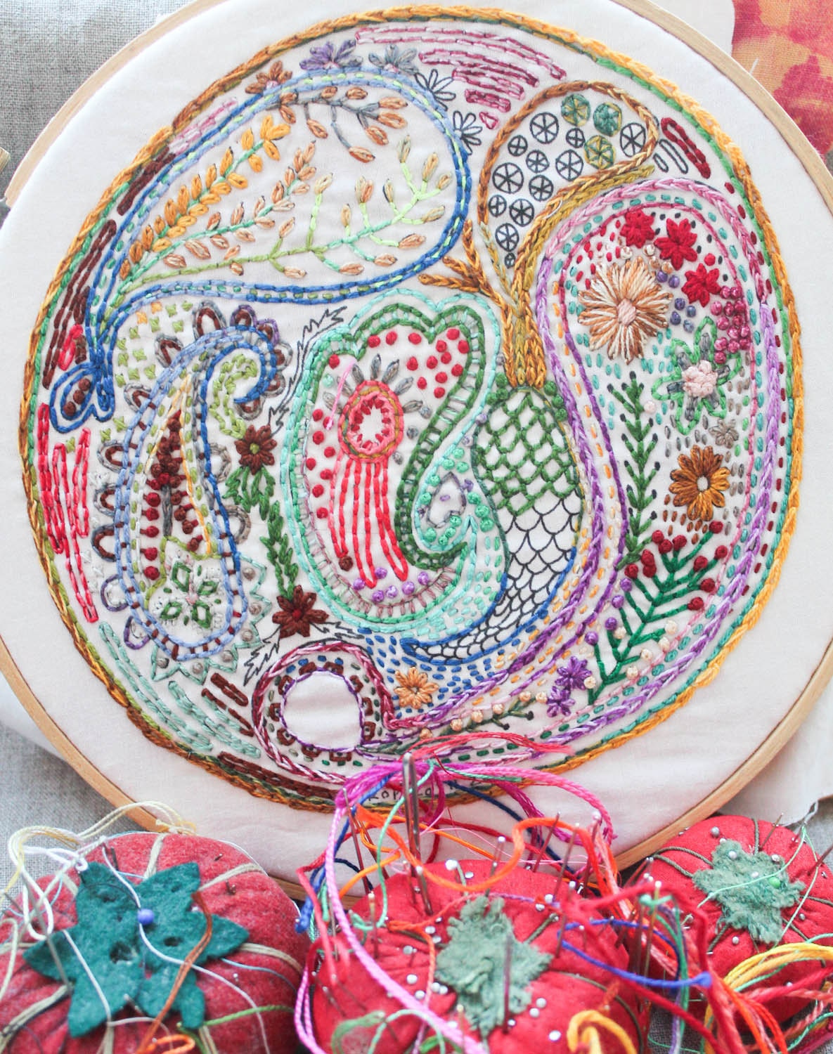 Paisley DIY Embroidery Sampler Etsy