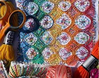 Yo Yo Regenbogen Stickmustermuster