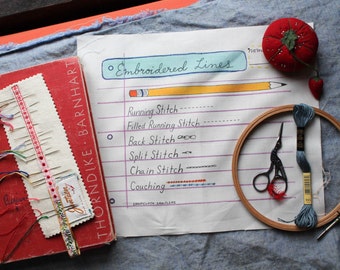 Embroidery Sampler- Penmanship Paper