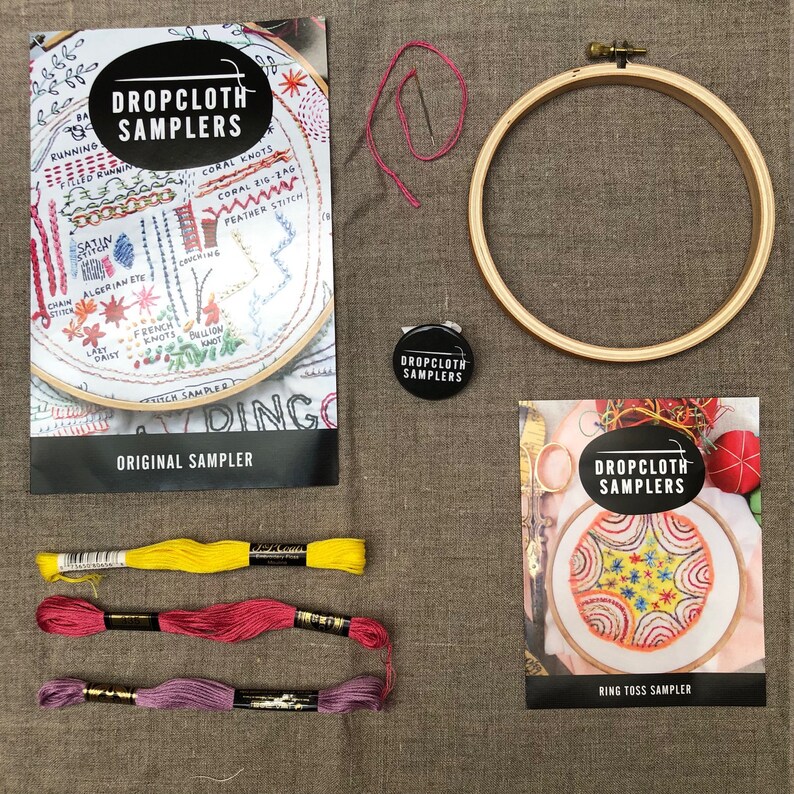 KITS Original Dropcloth Sampler Embroidery Kit Etsy