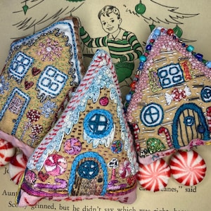 DIY Embroidered Gingerbread Ornaments