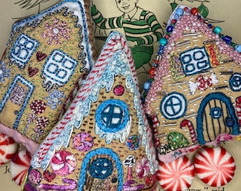 DIY Embroidered Gingerbread Ornaments