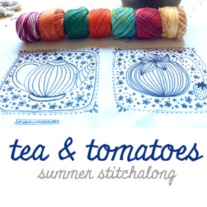 Tea and Tomatoes Embroidery Sampler