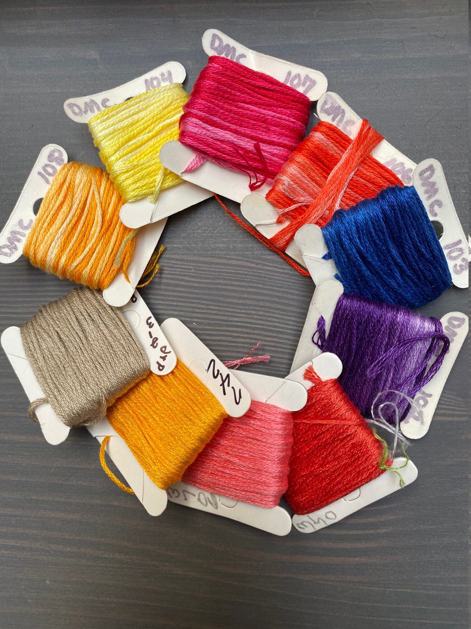 Embroidery Thread On Paper Bobbins