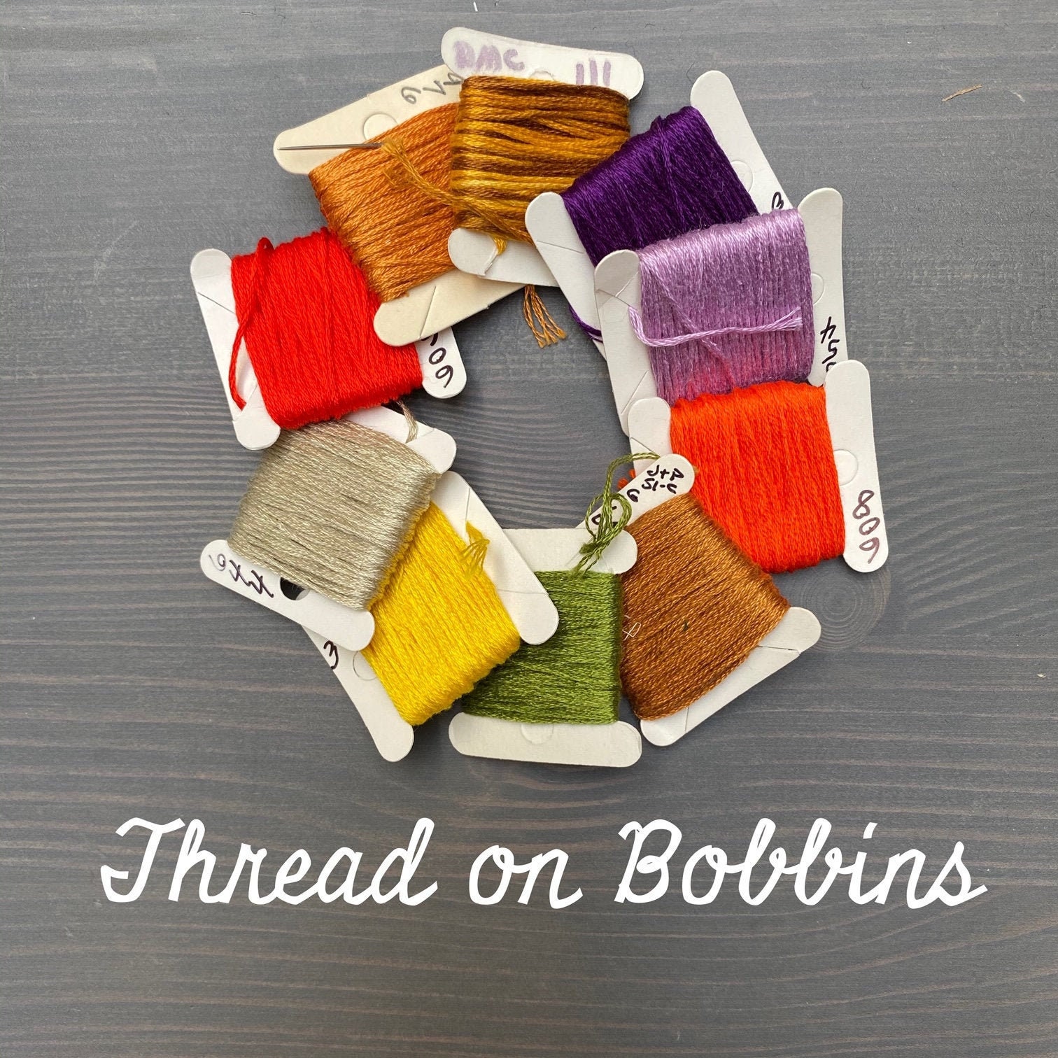 Embroidery Thread on Paper Bobbins 
