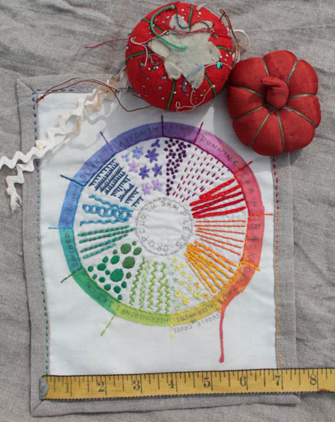 Color wheel embroidery sampler by dropcloth  etsy Color wheel embroidery sampler by dropcloth  etsy