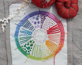 Color Wheel Embroidery Sampler by Dropcloth