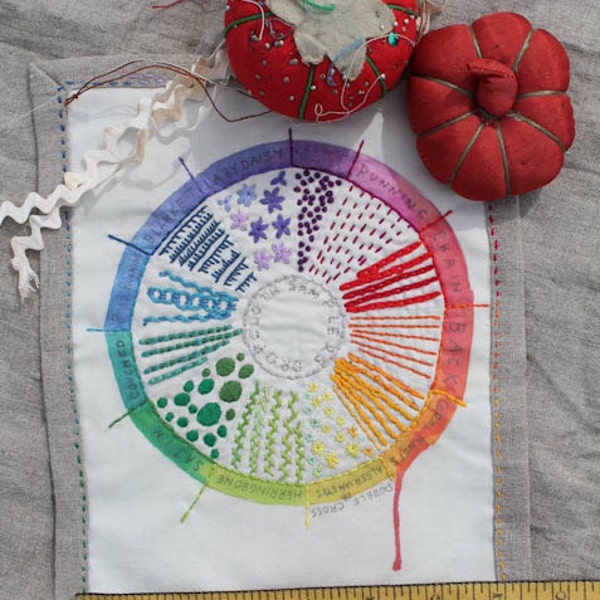 Color Wheel Embroidery Sampler by Dropcloth