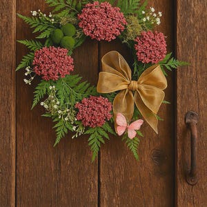 Summer  Wreath, Front door wreath, Nature Pink, Moss