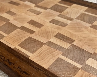 Handmade Chaotic End Grain Cutting Board 18x7