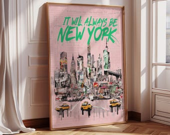 New York Art Print - Trendy College Apartment Decor I Wall Art Poster I City Girl Art I Trendy Aesthetic Room Decor I NYC Collage Poster