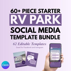 Kit de inicio social para parques de casas rodantes: paquete de Canva con más de 60 piezas