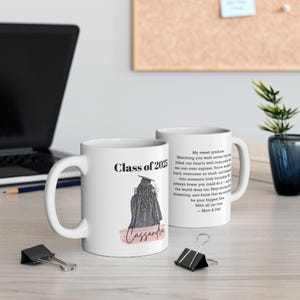 Personalisierte Abschlussfeier Keramiktasse, High School College Geschenk, Junggesellen Masters maßgeschneiderte Tasse für grad