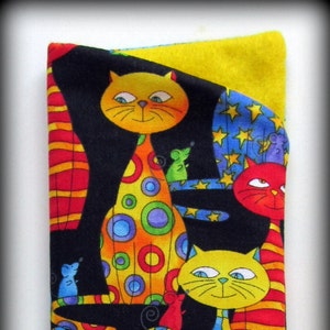 Eyeglass case - Sunglasses case - glasses case - cat eyeglass case - cat sunglasses case- cat glasses case - colorful cats eyeglass case