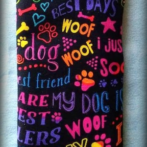 DOG EYEGLASSES CASE - colorful words