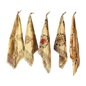 Set of 5 Organic Indian cotton Bandana Scarf,Foulard,Neckerchief,Necktie Face Mask,Hijab,Hand Made Gift for Mom,Dad,Wife,Husband,Gf,Bf