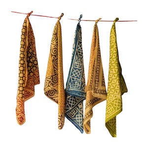 Set of 5 Indian cotton Bandana Scarf,Foulard,Neckerchief,Necktie Face Mask,Hijab,Hand Made Gift for Mom,Dad,Wife,Husband,Gf,Bf