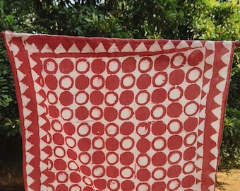 Hand Printed Bandana, Soft Cotton, Boho Blue Lightweight Scarf