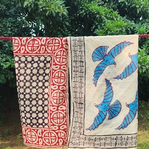 Cotton Bandana Set, Set of 3 Scarves Boho Style 3 Pack, Indian Block Set 3, Eco Cotton Bandanas, Unique Scarf Set Gift