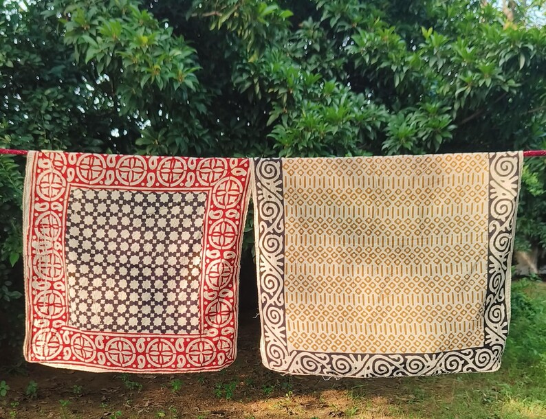 Cotton Bandana Set, Set of 3 Scarves Boho Style 3 Pack, Indian Block Set 3, Eco Cotton Bandanas, Unique Scarf Set Gift