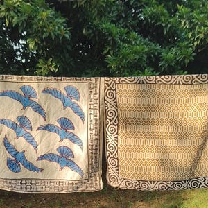 Cotton Bandana Set, Set of 3 Scarves Boho Style 3 Pack, Indian Block Set 3, Eco Cotton Bandanas, Unique Scarf Set Gift