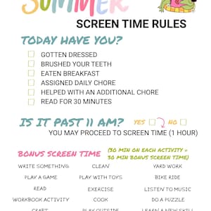 Summer Screen Time rules