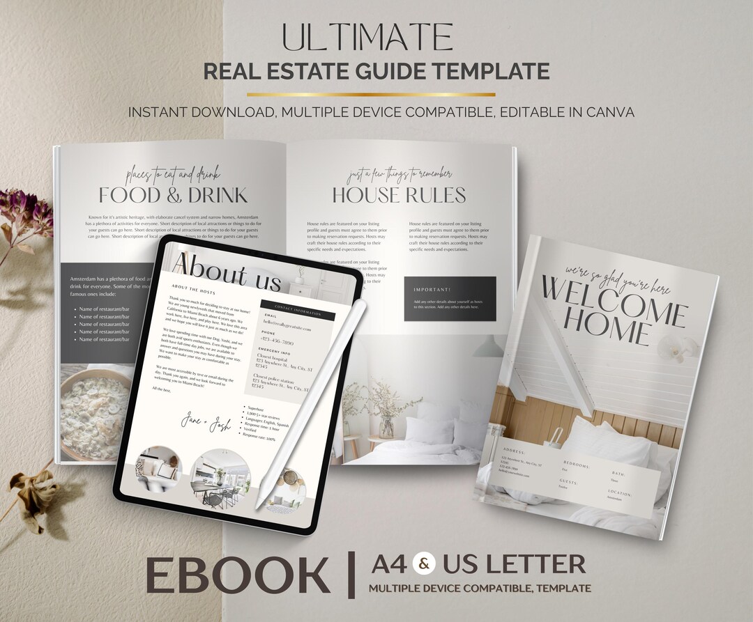 Real Estate Guide Template, Editable Buyer and Seller Handbook, Property Investment Planner ...