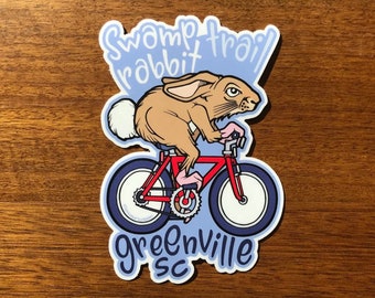 Greenville MAGNET - 4" Swamp Rabbit Trail SRT SC South Carolina - Refrigerator Decorative Travel Souvenir