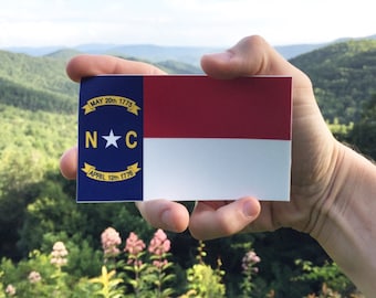 NC Sticker - 5" (12.7cm) North Carolina State Flag