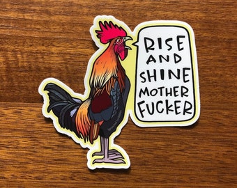 Rooster MAGNET - 4" Rise and Shine Funny Chicken Gift Morning Motivation Rooster Refrigerator Farm Animal Gift Country Farm Lover