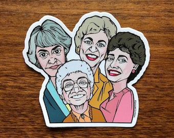 Golden Girls Sticker - 3.5" or 4" Funny TV Show - Waterproof Vinyl Decal Laptop Water Bottle Bumper Cute Illustrated TV Characters