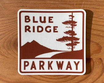 Blue Ridge Parkway Sticker - 3" North Carolina Virginia Sign Marker Waterproof Vinyl Decal Laptop Water Bottle Bumper Graphic