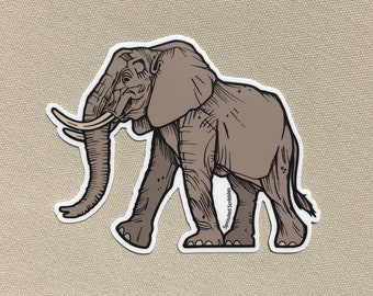 Elephant Sticker - 4" Walking Animal - Waterproof Vinyl Decal - Laptop Water Bottle Bumper