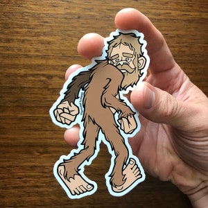 Bigfoot Sticker - 4.5" Sasquatch Yeti Funny Cute Timid - Waterproof Vinyl Decal - Laptop Water Bottle Bumper