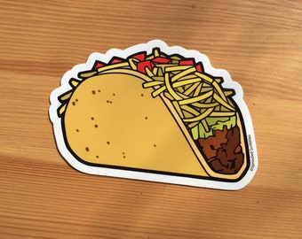 Taco Sticker - 4" Food - Waterproof Vinyl Decal - Laptop Water Bottle Bumper